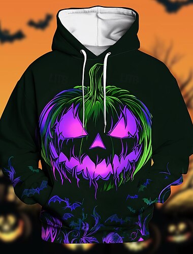 Halloween Zucca Felpa con cappuccio Pullover Halloween 3D Tasca frontale Grafica Per Da coppia Per uomo Per donna Per adulto Halloween Carnevale Mascherata Stampa 3D Feste Festival
