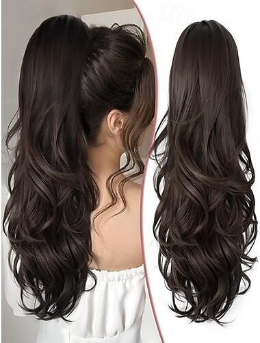  Kordelzug Pferdeschwanz Weich / Natürlich / Einfaches An- und Ausziehen Synthetische Haare Haarstück Haar-Verlängerung Locken 24 Zoll Party / Partyabend / Party / Abend