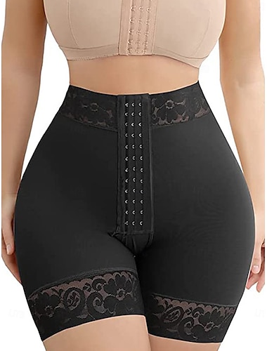  Faja moldeadora de encaje para mujer, ropa interior moldeadora que levanta los glúteos, bragas de control de abdomen con cierre de gancho, ropa para el hogar