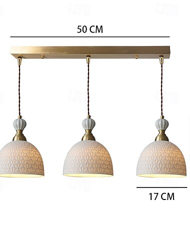  Lámpara colgante de cerámica de 1/3 cabezas, lámpara colgante de estilo nórdico creativo, accesorios de iluminación para balcón, sala de reuniones, cafetería, lámpara colgante de 85-265 V