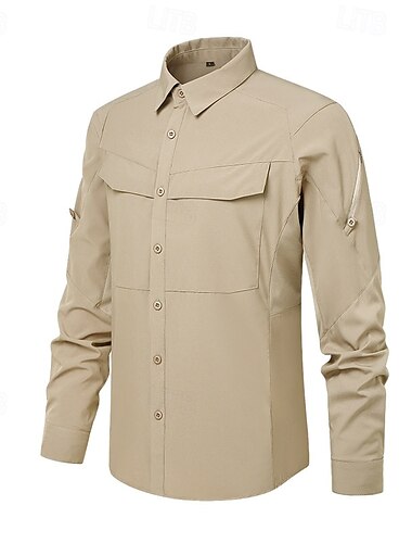  Herren Wanderjacke Hemd Wanderer Draussen Komfortabel Windbreaker-Jacke Reisen Schwarz Armeegrün Khaki