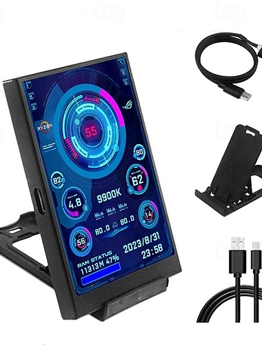  3,5 Zoll IPS Typ C Zweitbildschirm für Computer CPU GPU RAM HDD Display 320*480 USB LCD Monitor frei aida64 Windows 10 11