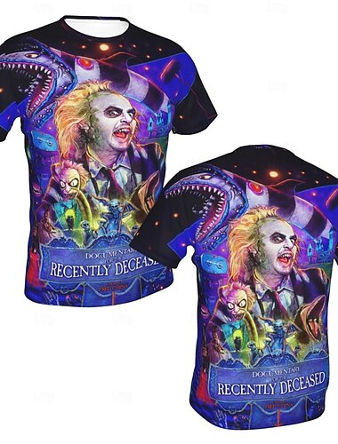  Beetlejuice 2 T-Shirt-Ärmel Manga Bedruckt 3D Zeichen Grafik Für Paar Herren Damen Erwachsene Karneval Maskerade 3D-Druck Party Casual