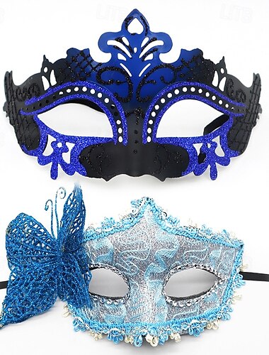  Paare 2 Stücke Karnevalsmaske Maske Augenmaske Erwachsene Unisex Sexy Kostüm Party-Abendgarderobe Maskerade Abiball Halloween Karneval Einfaches Karnevalskostüm