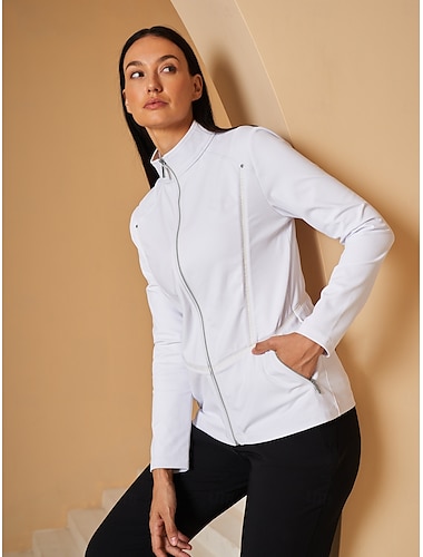 Damen Golfjacken Schwarz Weiß Marinenblau Langarm Shirt Damen-Golfkleidung, Kleidung, Outfits, Kleidung