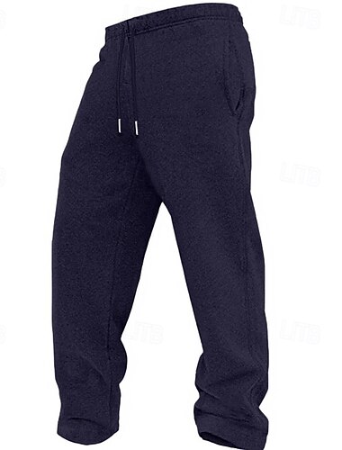  Ανδρικά Παντελόνι Fleece Αθλητικές Φόρμες Παντελόνια Casual παντελόνι Κορδόνι Ελαστική μέση Ισιο πόδι Σκέτο Άνεση Ζεστό Πλήρες μήκος ΕΞΩΤΕΡΙΚΟΥ ΧΩΡΟΥ Καθημερινά Εξόδου Αθλήματα Μοντέρνα Μαύρο Θαλασσί