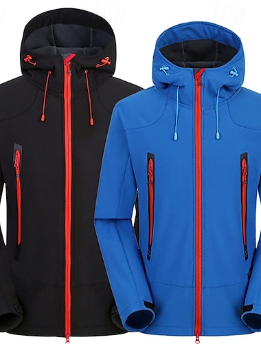  Herren Fleecejacke für Wanderer Winter Draussen warm Fleece-Futter Wasserdicht Warm Vliesjacken Voller Reißverschluss Klettern Camping / Wandern / Höhlenforschung Reisen Schwarz Marinenblau