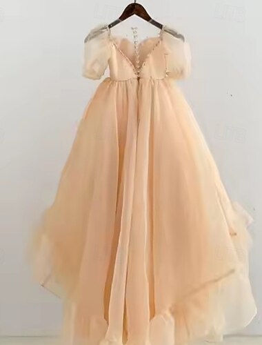  Ballkleid, knielanges Blumenmädchenkleid, Quinceanera, Frozen Elsa, süßes Ballkleid für Mädchen, Tüll mit gerüschtem Tutu im königlichen Stil, Passform 3–16 Jahre