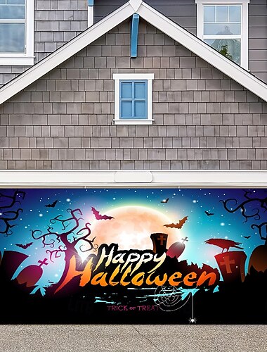  Halloween-Dekorationen, Banner für Garagentorabdeckungen für den Außenbereich, große Halloween-Hintergrunddekoration für den Urlaub, Garagentor-Dekorationen für den Außenbereich, Wanddekorationen für