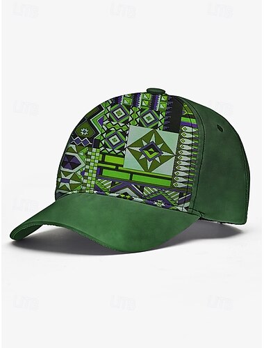  braune Baseballkappe für Herren mit buntem Tribal-Print – verstellbare Freizeitmütze für Outdoor-Aktivitäten und Festivals