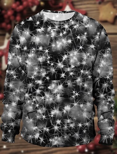  3D nyomtatás 3D Karácsony Püspök Pullover Vicces karácsonyi pulóver Karácsonyi fények Elülső zseb Grafikus mert Páros Férfi Női Felnőttek 3D nyomtatás mert Karácsony Álarcos mulatság Parti Fesztivál