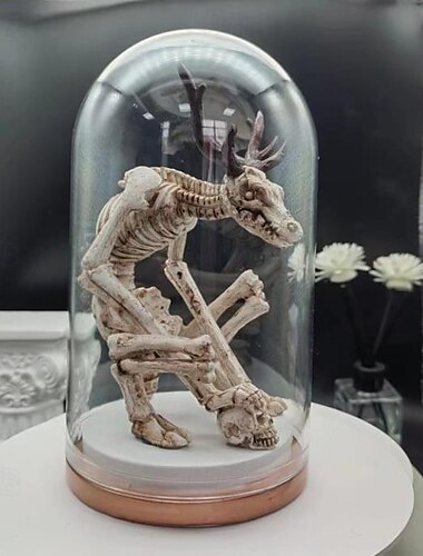  Halloween-Drachenskelett-Kuriositätsschrank, Skelett-Ornament aus Kunstharz, Horrorlegende Meerjungfrau-Statue, einzigartiges, gruseliges Wohndekor