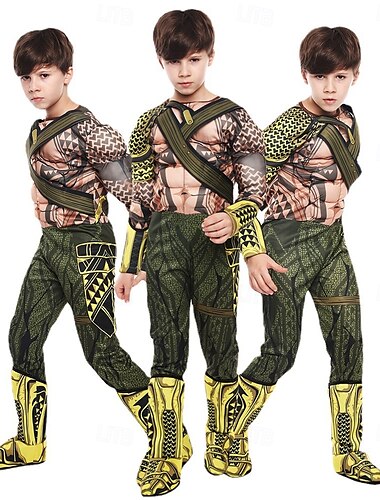  Aquamann Maskerade Cosplay-Kostüm Film Cosplay for Jungen Kinder Karneval Leistung Party