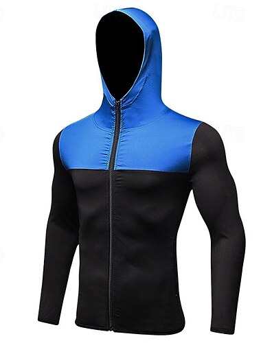  Herren Hoodie Sweatshirt Kapuze Laufshirt Sport Top Zip Tasche Langarm Kapuzenshirt Casual Athlässigkeit Herbst Atmungsaktiv Schnelltrocknend Weich Fitnesstraining Laufen Gehen Sportbekleidung