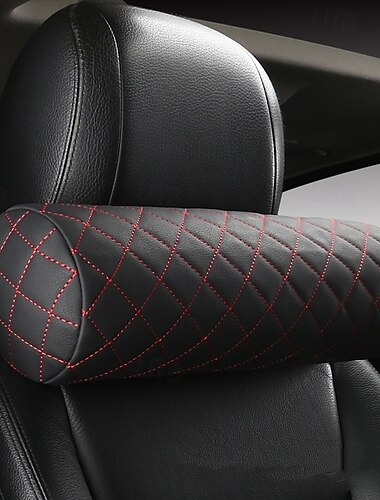  Nackenkissen für Autositz, Memory Foam-Kissen, atmungsaktiver Auto-Kopfstützenbezug mit verstellbarem Riemen