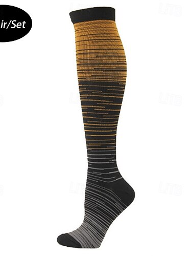  5 pares Hombre Calcetines de compresión Calcetines de senderismo Transpirable Suave Eslático Cómodo Al aire libre Retazos Chinlon Gris oscuro Amarillo Azul para Caza Ciclismo / Bicicleta Camping