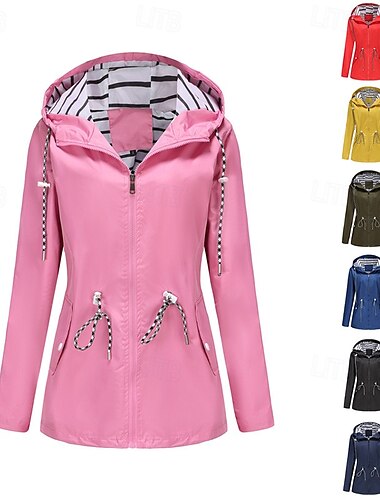  Naisten Vaellustakki Talvi ulko- Tuulenkestävä Multi-Pocket Etuvetoketju Vettähylkivä Kevyt takki Kokovetoketju Telttailu / Retkely / Luolailu Talviurheilu Musta Keltainen Pinkki Punainen Tumma
