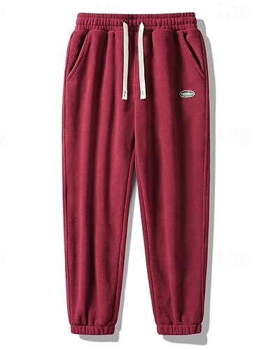  Per uomo Pantaloni in pile Pantaloni della tuta Pareggiatore Pantaloni Pantaloni casual Tasche A cordoncino Vita elastica Liscio Comfort Caldo Lunghezza intera Esterno Informale Giornaliero Sportivo