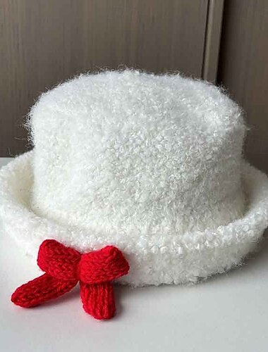  Hüte Polyester / Baumwollmischung Bowler / Cloche Hut Fischerhut Fedora-Hut Valentinstag Geburtstag Casual Festtage Tee-Party Elegant Vintage Kuschelig Mit Schleife Pure Farbe Kopfschmuck