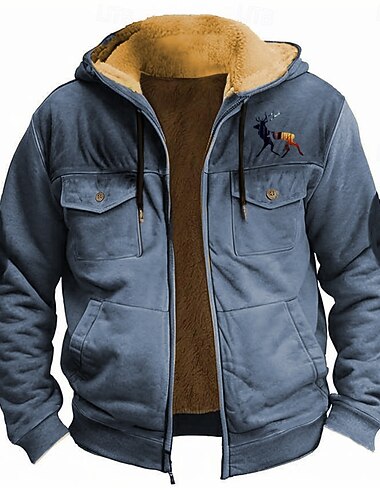  Pánské Každý Fleece Kapuce Kapucky Módní Chladný Dlouhý rukáv Kapuce Dovolená Lovecká Streetwear Černá Rubínově červená Zip Kapsy Podzim Zima Návrhář