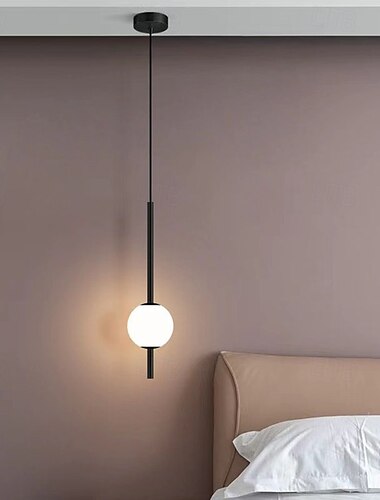  Lámpara colgante nórdica con bola de cristal, lámpara colgante con bola de cristal para dormitorio, lámpara colgante de línea larga, lámpara de decoración para restaurante, lámpara para bar y comedor