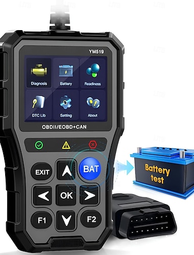  Сканер obd2, тестер аккумулятора для автомобиля, цветной экран, считыватель кодов, простая настройка, очистка индикатора неисправности двигателя, диагностический сканирующий инструмент, считывание