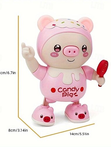  entzückende intelligente elektrische Schweinchen-Babyspielzeugpuppe - leuchtet, Musik spielt, &Wendungen &Schaukeln! Halloween Thanksgiving Weihnachtsgeschenke