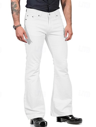  Hombre Pantalones acampanados Pantalones Pantalones casuales Botones Bolsillo Plano Comodidad Exterior Diario Moda Casual Ejercito verde Negro Microelástico