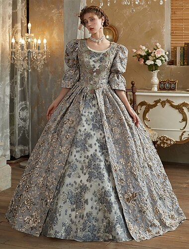  Rococò Vittoriano Ispirato al vintage Vestito Parrucche cosplay Costume da festa Principessa Shakespeare Tinta unica Abito da ballo Per donna Reale Natale Halloween Carnevale Feste Festa serale