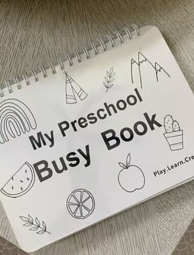  私の幼稚園の忙しい本、幼稚園の学習アクティビティの忙しい本、子供向けの幼児の忙しい本、教育ワークブックアクティビティバインダー学習（色付きマーカーは含まれていません）
