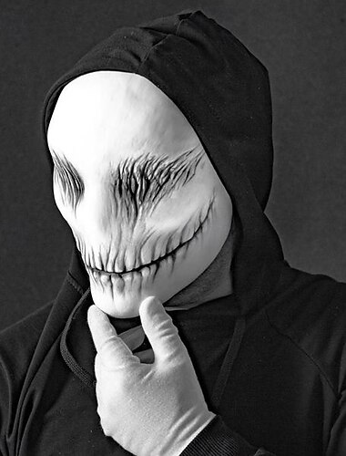  Fantasma Máscara Cabeza llena Adulto Hombre Mujer Disfraz de miedo Fiesta Víspera de Todos los Santos Carnaval Mardi Gras Disfraz de carnaval fácil