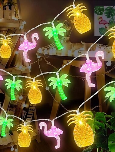  flamingo ananas palmboom lichtsnoer op batterijen fruit fee sfeer licht festival feest decoratief licht nachtlampje 1st
