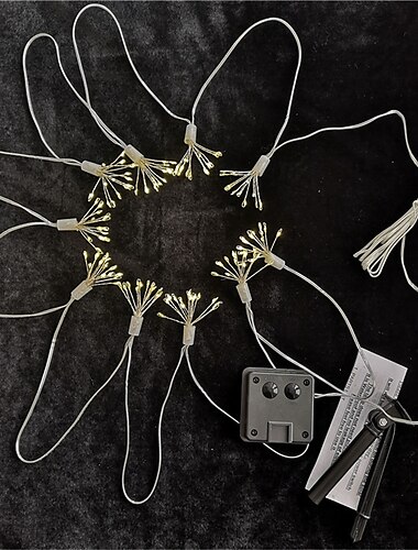  Solar-Starburst-Feuerwerkslichter, Solar-Starburst-Lichterkette mit Kupferdraht zum Aufhängen, 50/100 LEDs für die Gartenbaumdekoration