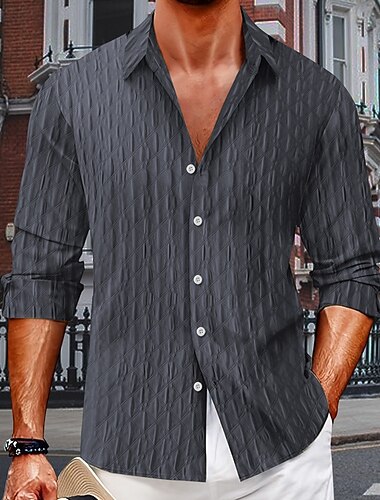  Herren Hemd Sommerhemd Freizeithemd Strandhemd Knopfhemd Schwarz Weiß Marineblau Blau Grün Kurzarm Einfach Revers Urlaub Hawaiianisch Jacquard Bekleidung Polyester Mode Lässig Bequem