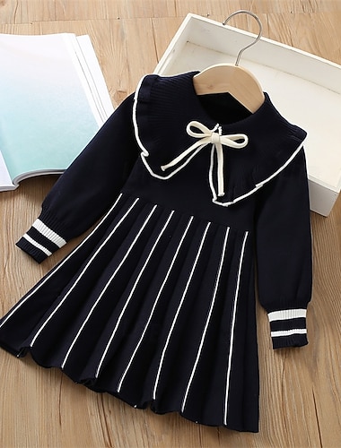 Flickor 3D Randig Klänning Långärmad Höst Vinter Semester Dagligen Helgdag Skön Ljuv Lilla barn (4-7år) 4-7 år Tröjklänning Vardagsklänning A linjeklänning Knälång Normal   Flickor 3D Randig Klänning Långärmad Höst Vinter Semester Dagligen Helgdag Skön Ljuv Lilla barn (4-7år) 4-7 år Tröjklänning Vardagsklänning A linjeklänning Knälång Normal