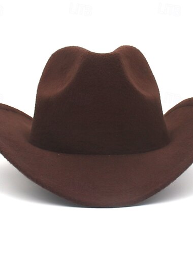  Herren Kentucky Derby Hut Sonnenhut Cowboyhut Fedora-Trilby-Hut Schwarz Rote Wollig Vintage-Stil Mode 18. Jahrhundert Bundesstaat Texas Täglich Themenparty Einfarbig Sonnenschutz Cosplay