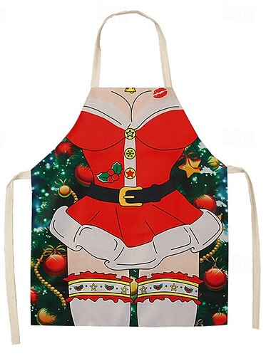  Mikulás Manó Mrs.Claus Kötény karácsonyi ajándék Férfi Női Fiú Lány Cosplay jelmez Felnőttek Gyermek Karácsony Újév szenteste Karácsony Parti Kötény