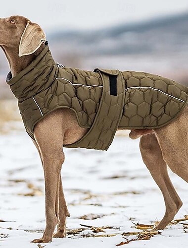  犬用 コート ジャケット フリースベスト 反射 防水 ウォーム アウトドア 犬服 for グレイハウンド 中量 ラージ