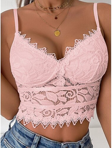  Damen Loungewear einfarbig Korsetts Karnevalsparty Valentinstag Polyester atmungsaktiv Träger ärmellos Spitze rückenfrei Sommer Frühling Home Outfits