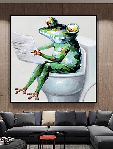 Pinturas al óleo de animales de rana hechas a mano de Mintura sobre lienzo, arte de pared, decoración, imagen abstracta moderna para decoración del hogar, pintura enrollada sin marco y sin estirar
