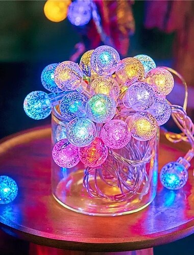  kerst kristallen bol bubbel fee lichtsnoer 5m 50leds batterij aangedreven guirlande lichten kerstboom nieuwjaar feest huis tuin balkon hanger buiten kamperen bruiloft vakantie decoratie