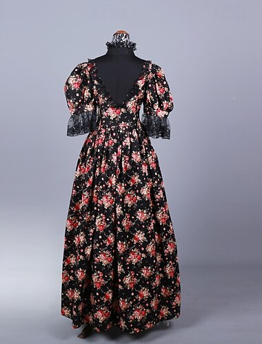  Rococo Victorian Ball Gown Floor Length Dress Ball Gown Women's Royal Halloween Carnival Masquerade Performance Prom Carnival of Venice Adults' Dress