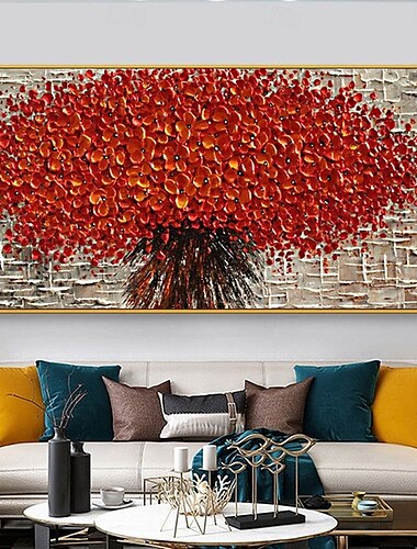  pictură mare în ulei, pictată manual, colorată, florală, pe pânză, artă de perete mare pictată manual, abstractă, pictură artistică cu flori 3d, decor boho de perete, pictură personalizată pentru