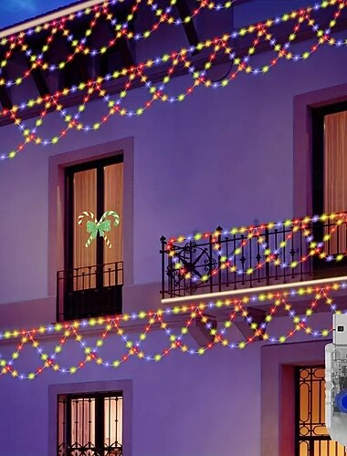  usb-drevne led lysstrenger 4m 138leds bølgeformede eventyrlys for innendørs utendørs fest takskjegge tak rekkverk ferie jul nyttårsferie fargerik belysning 1 stk