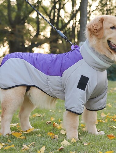  Hund Mäntel Jacke Parka-Jacke mit Geschirr Reflektierend Warm Wasserfest Outdoor Hundebekleidung for Mittelgroß Groß