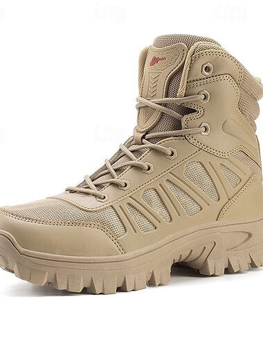  bottes de combat tactiques pour hommes avec semelles antidérapantes robustes – chaussures de style militaire durables et respirantes pour la randonnée, le travail et les activités de plein air