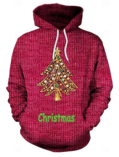  Jul Hattetrøje Stygg julegenser Pullover Animé 3D Lomme foran Graphic Til Par Herre Dame Voksne Jul Karneval 3D-utskrift Fest Feriereise