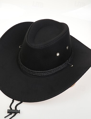  Herr Solhatt Cowboyhatt Fedora Trilby hatt Svart Rubinrött Polyester Vintagestil Mode 1700-talet delstaten Texas Dagligen Temafest Enfärgad / vanlig färg Solskyddskräm Cosplay