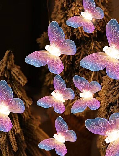  luci a forma di farfalla, 1,5 m/3 m, 10/20 led lucine a batteria per interni natalizie&amp;arredamento esterno