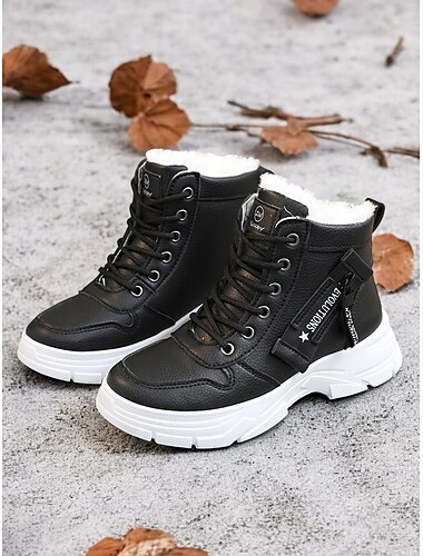  Damen-Schnürstiefeletten mit warmem Fellfutter – stylische beige Winterstiefel für Komfort im Freien bei kaltem Wetter